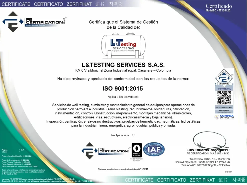 Sistema gestión de calidad